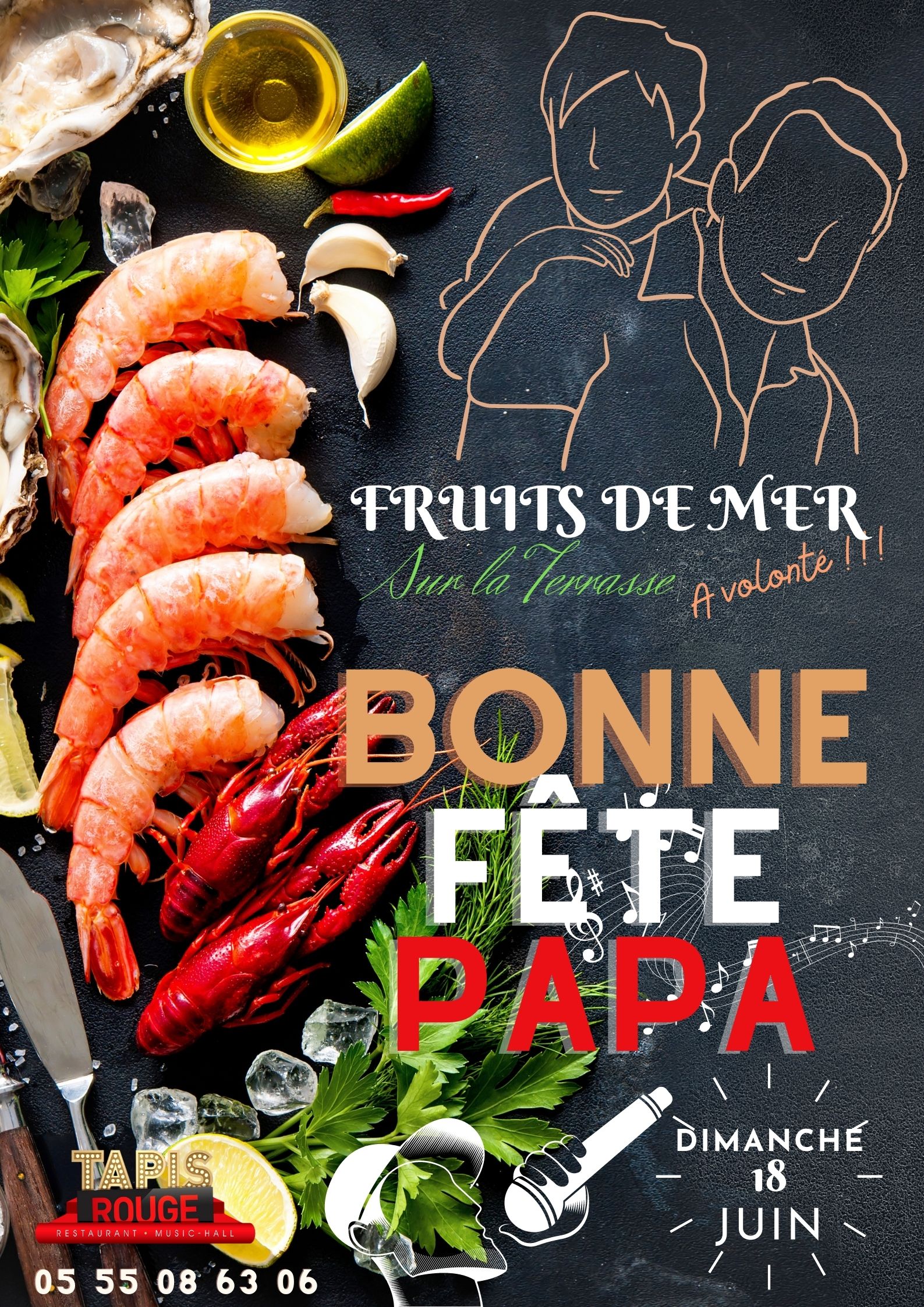Healthy Seafood social media template (Couverture Facebook) (Affiche (portrait) (42 × 59,4 cm))